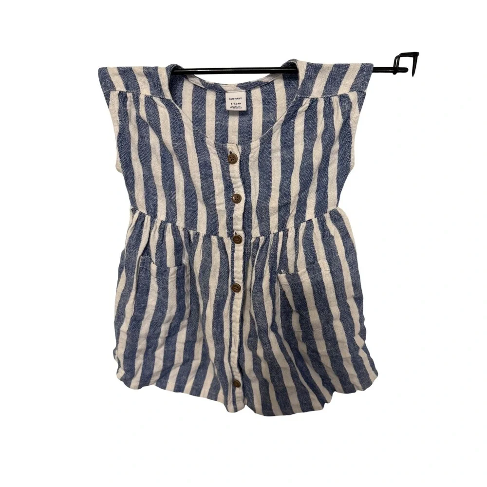 Old Navy Printed Linen-Blend Utility-Pocket Dress for‎ Baby (6-12M)